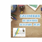 CALENDRIER DE RENTRÉE